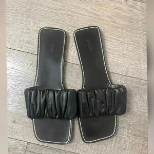 Staud NINA RUCHED SANDAL BLACK Size 9 $250